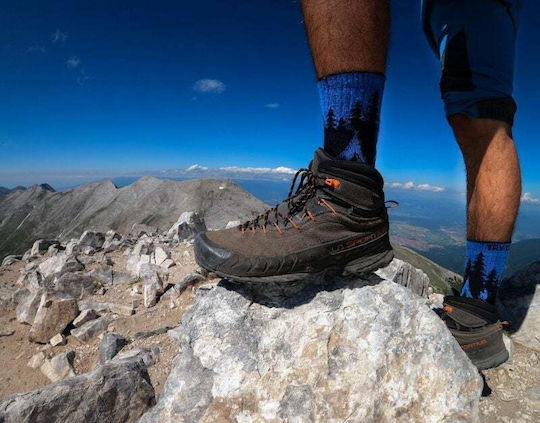 Merino Wool Hiking Socks Dark Blue Wolf