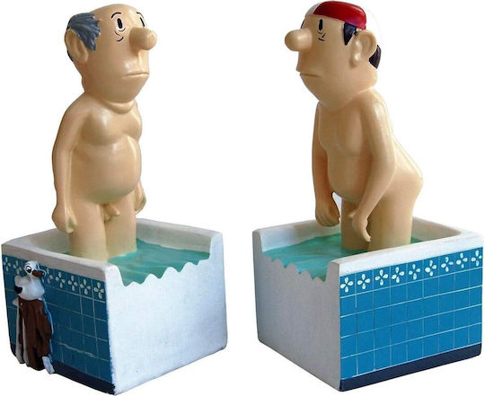 Book End Holder Inkognito Loriot "Men in Bath" 17 cm Multicolour