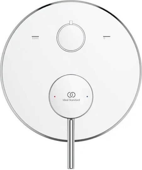 Ideal Standard Built-in Battery Mixer for Shower 2 Exits Silver