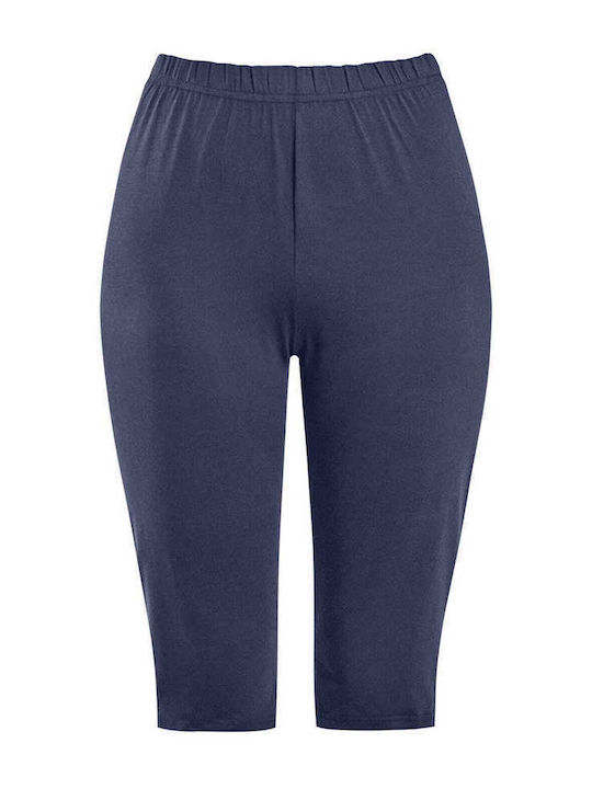 Celestino Leggings für Damen Capri Baumwolle Dunkelblau