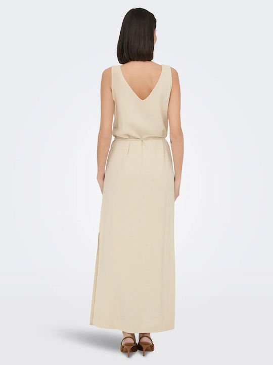 Καλοκαιρινό Maxi Φόρεμα Beige