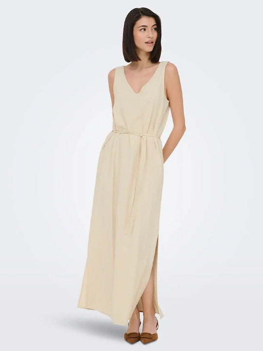 Καλοκαιρινό Maxi Φόρεμα Beige