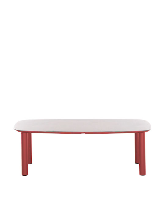 Dosun Esszimmer- und Küchentisch aus Aluminium Rot 220x100x75cm