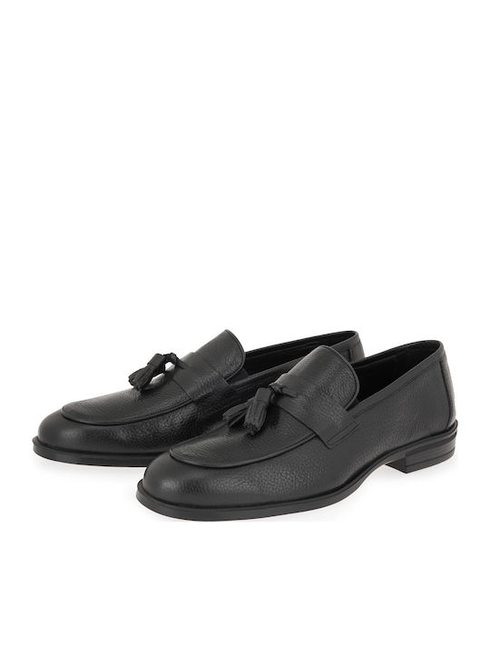 Δερμάτινα Ανδρικά Loafers σε Μαύρο Χρώμα