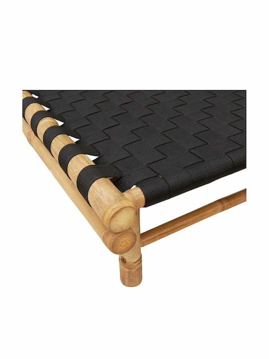 Bamboo Garden & Pool Deckchair Black 199x55x30cm