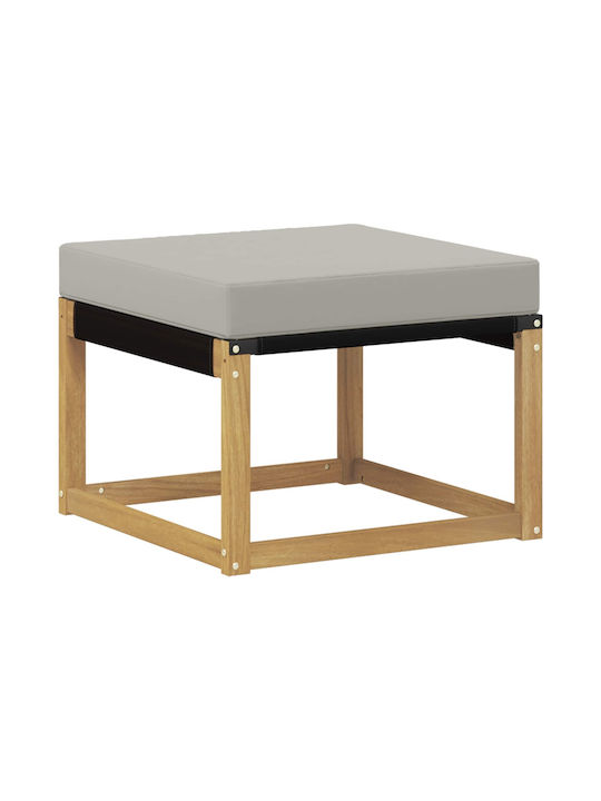 Scaun De Grădină Din Lemn Cub Pentru Exterior Cu Pernă Albă 59x59x37cm