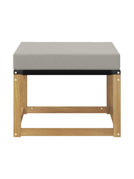 Scaun De Grădină Din Lemn Cub Pentru Exterior Cu Pernă Albă 59x59x37cm