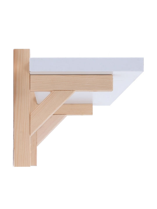Kids Wall Mount Shelving Unit White 60x15x15cm
