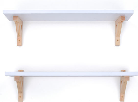 Παιδική Ραφιέρα Τοίχου Λευκή 60x15x15εκ.