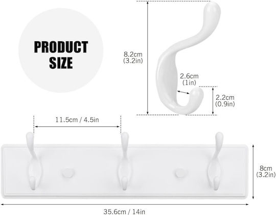 Uncle George Метална Стенна Ключалка 3 Места 36x8x9см