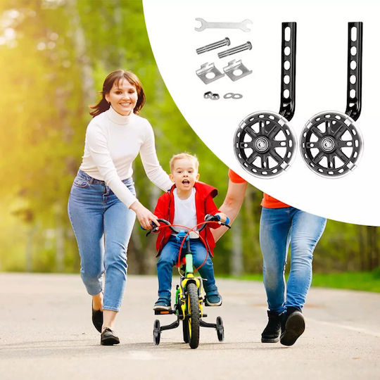 Set Roți de Antrenament Bicicletă Multicolor cu Iluminare LED 2 Reglabile 12-20 Inch