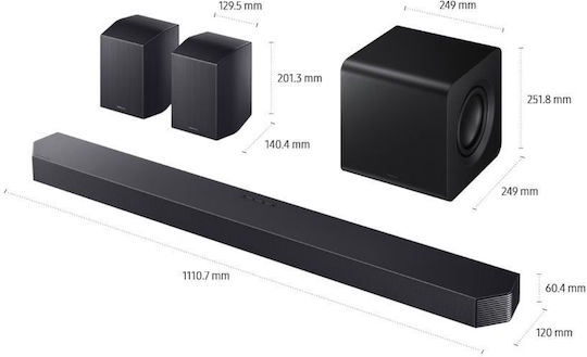 Samsung HW-Q930H/EN Soundbar 9.1.4 Bluetooth HDMI and Wi-Fi 42W with Wireless Subwoofer and Remote Control Black