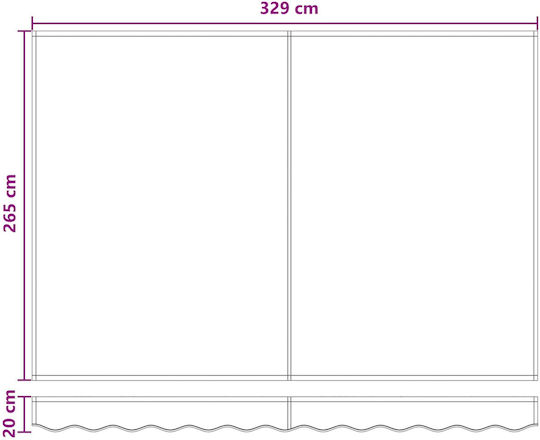 vidaXL Grey Awning Frame with PU Coating 2.5x3.5m