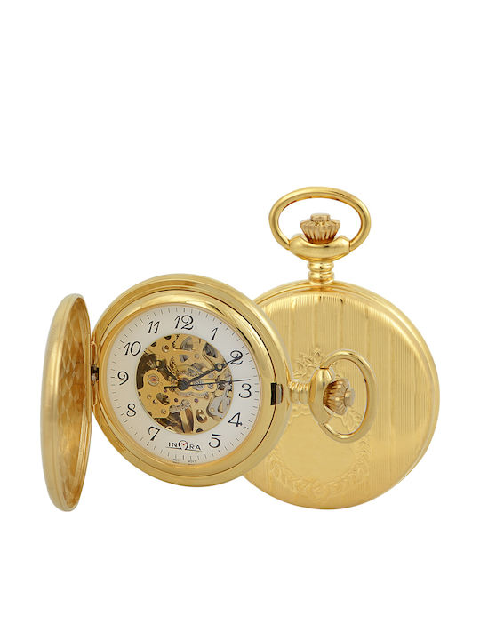 Inora Inωra Men's Pocket Watch 42mm Battery Gold