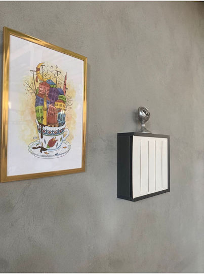 Wall Living Room Cabinet Made of Grey Particle Board 39x11x11cm