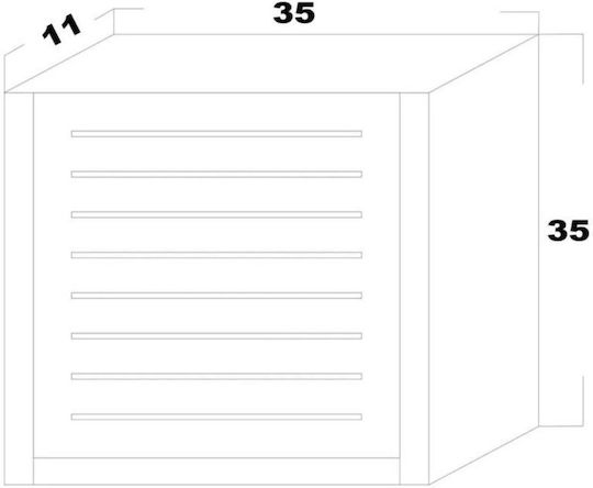 Wall Living Room Cabinet Made of Black Particle Board 39x11x11cm