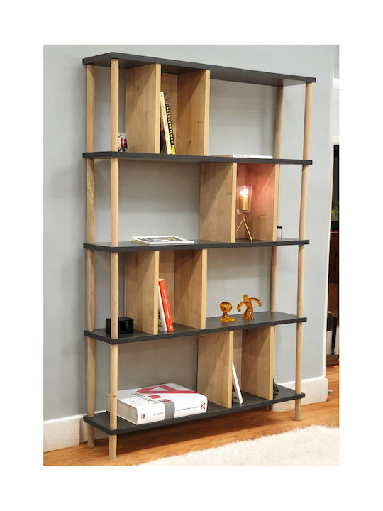Gray Bookcase 90x20x137cm