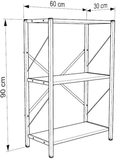 Bookcase 60x30x90cm Bookcase 60x30x90cm
