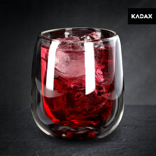 Kadax Σετ Ποτήρια Νερού / Κοκτέιλ / Καφέ / Freddo Γυάλινα 280ml 2τμχ