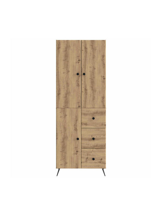 Wall Living Room Cabinet Made of Particle Board in Oak 66x34.5x90cm