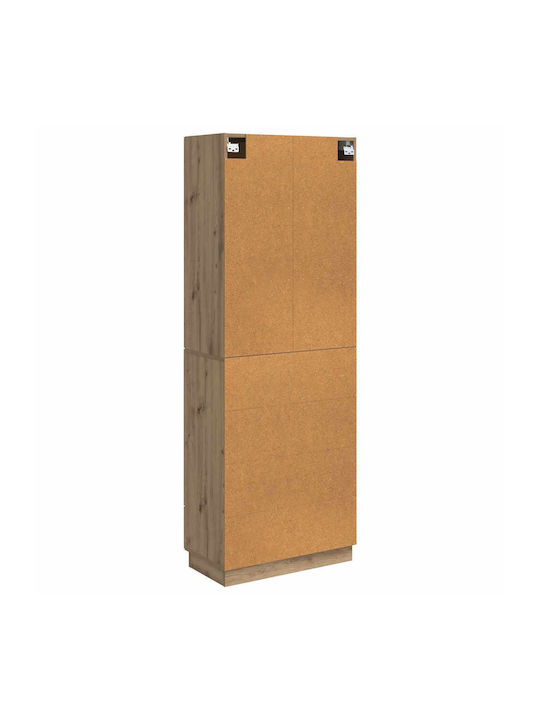 Wall Living Room Cabinet Made of Particle Board in Oak 66x34.5x92cm