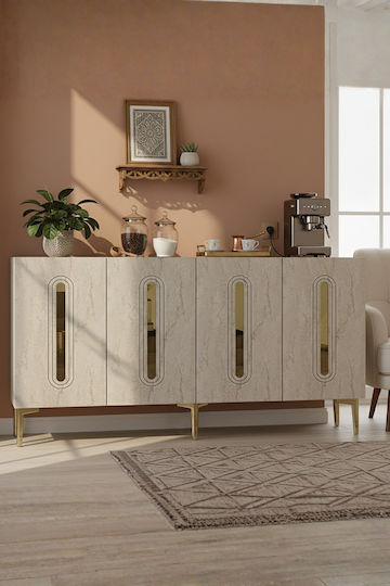Μπουφές Ξύλινος Λευκός 150x32x75cm