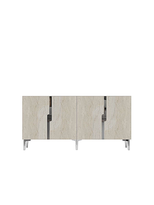 Μπουφές Ξύλινος Λευκός 150x32x75cm