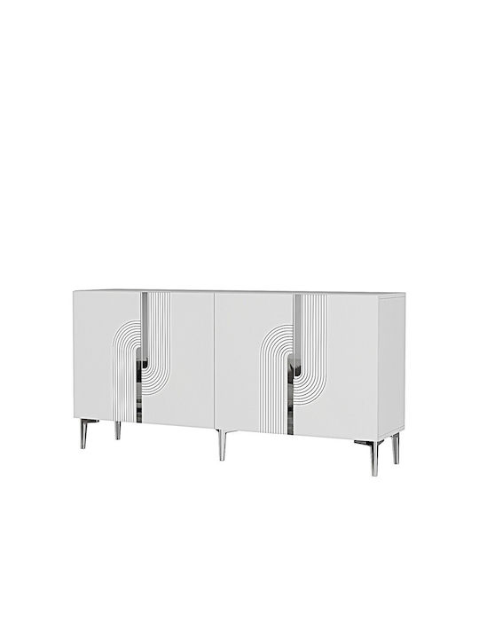 Μπουφές Ξύλινος Λευκός 180x32x75cm