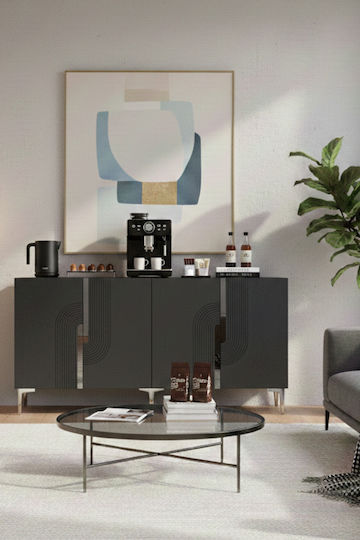 Sideboard Holz Grau 180x32x75cm Sideboard Holz Grau 180x32x75cm