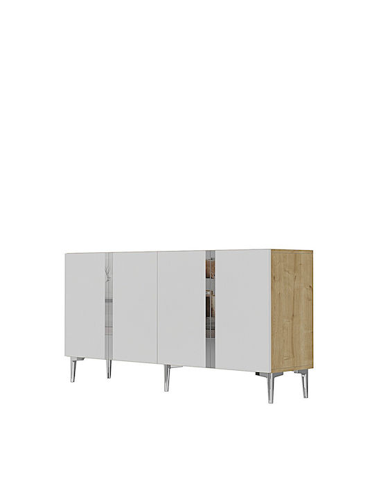 Wooden Sideboard Silver 150x32x75cm
