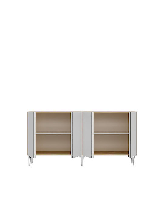 Wooden Sideboard Silver 150x32x75cm