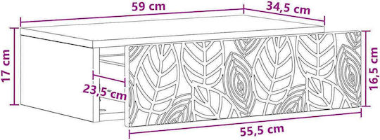 Wooden Console Gray L59xW34.5xH17cm