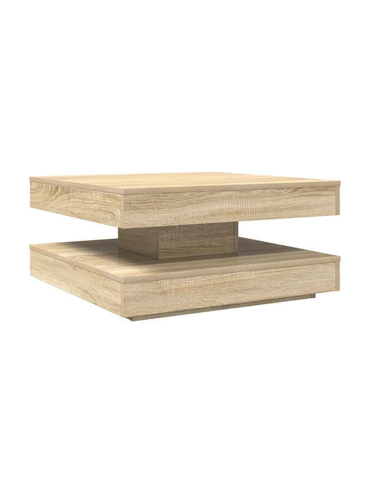 Square Central Coffee Table Wooden Sonoma Oak L70xW70xH34.5cm