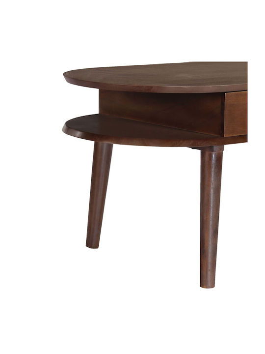 Rectangular Central Coffee Table Made of Solid Acacia Wood with Drawers Solid Wood 100x50x46 cm