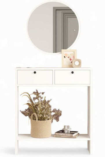 Sideboard from Metal with Mirror White 81x18x90cm