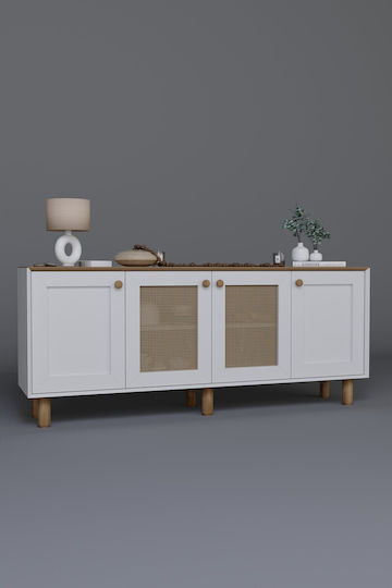 SteweHome Holz Sideboard Mehrfarbig 180x40x75cm