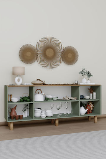 Wooden Sideboard Green 180x40x75cm