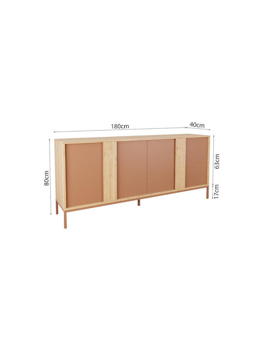 Μπουφές από Μέταλλο Καφέ 180x40x80cm