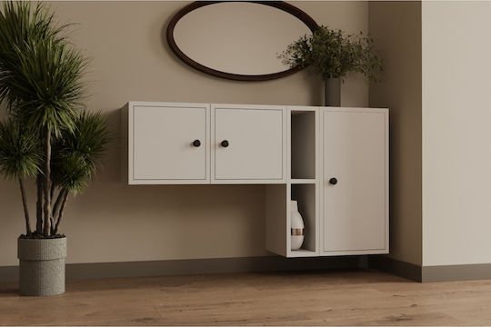 Буфет Дървен Бял 116x30x66см