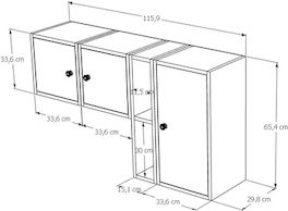 Буфет Дървен Бял 116x30x66см