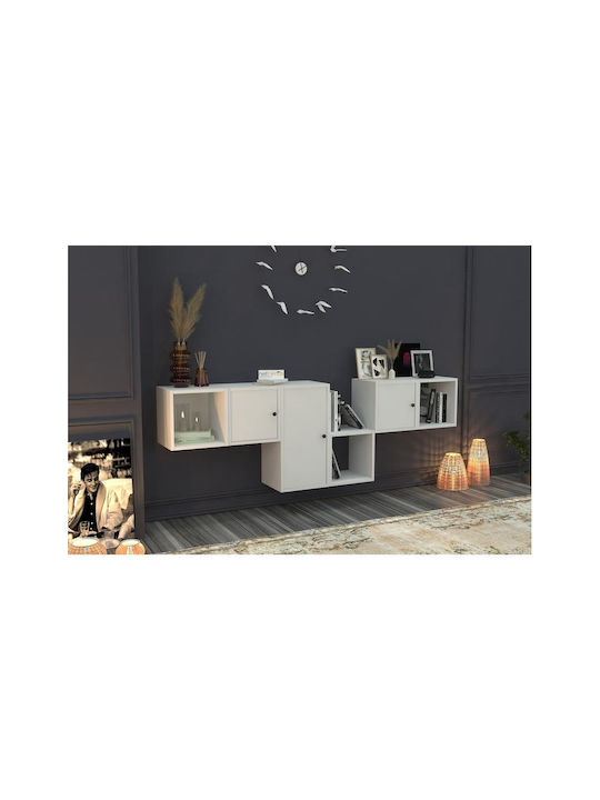 Bufet din Metal Alb 201.6x30x65.4cm