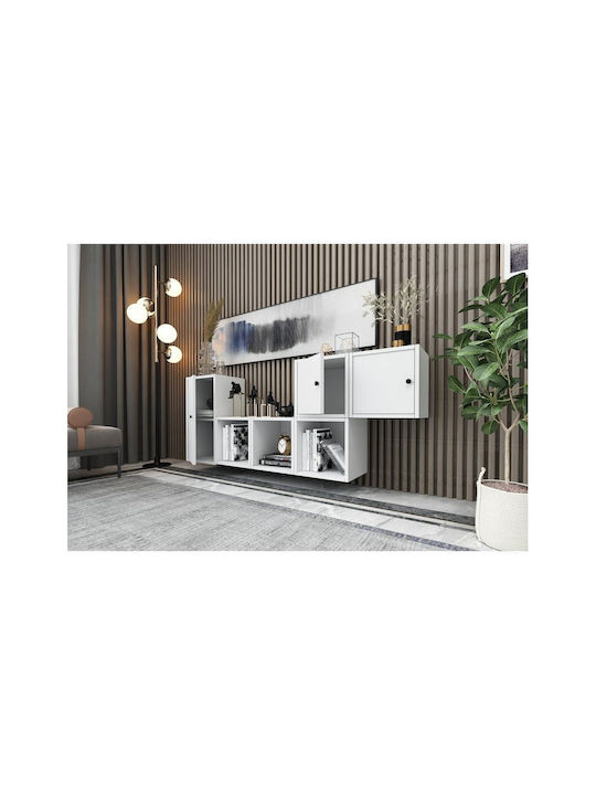 Bufet din Metal Alb 201.6x30x65.4cm