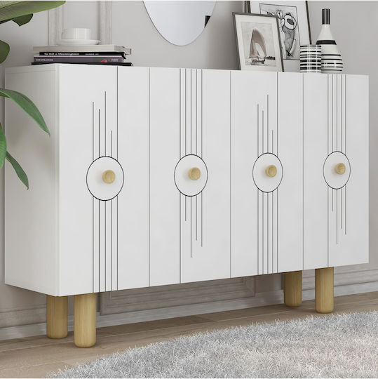 Буфет Дървен Бял 120x32x75см