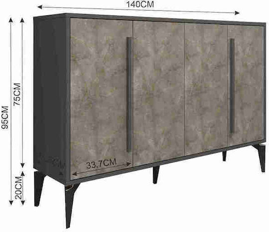 Bufet Din Lemn Multicolor 140x35x95cm