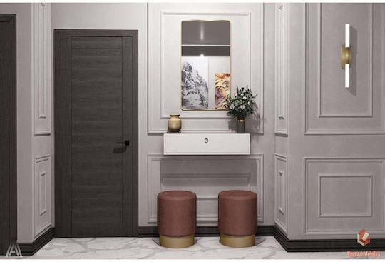 Wooden Console White Length 80cm Width 20cm Height 20cm