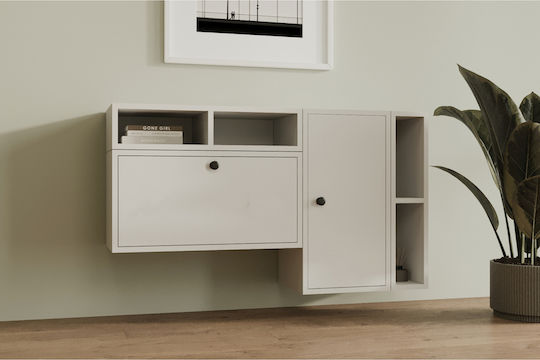 Буфет Дървен Бял 114x30x66см
