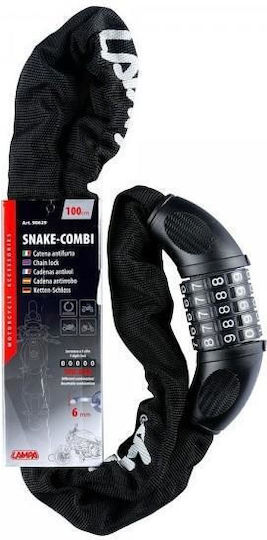 Lampa Anti-theft Motorcycle Chain Lock with 100cm Length Black Colour