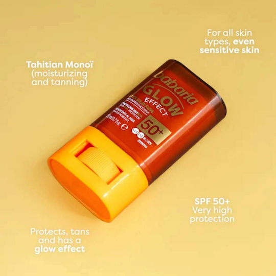 Face Sun Protection Stick Glow Effect Spf 50+ Uva Uvb Glow Effect Babaria 20 Ml
