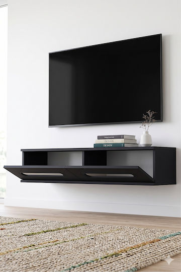 Έπιπλο TV Επιτοίχιο Γκρι 120x30x26εκ.