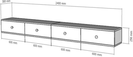 Stand TV Alb L120xA30xÎ30cm